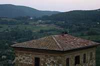 view at dusk from Montepulciano