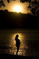 Lynn pregnant at sunset